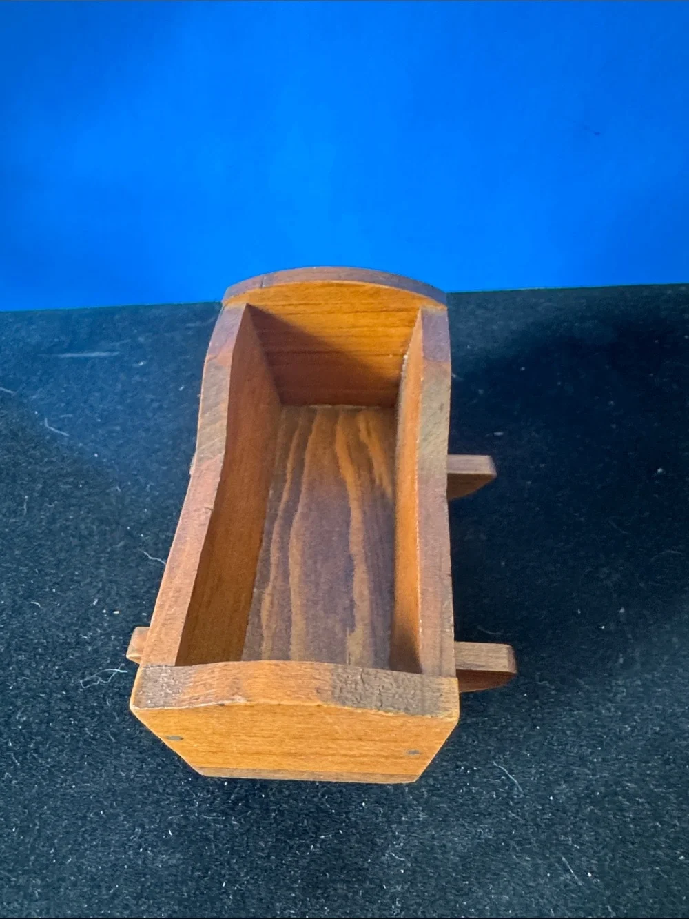 Vintage Classic Doll House Wooden Mini Cradle - Brown